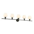 thumbnail image 4 of Gene 5 light Black and Frosted white glass Wall sconce, 4 of 5