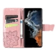 thumbnail image 6 of Feishell Wallet Case for Samsung Galaxy S24 Ultra 6.8 inch,Butterfly & Flower Embossed PU Leather TPU Inner Shell Magnetic Flip Stand Card Slots Shockproof Protective Phone Cover,Rosegold, 6 of 12