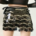thumbnail image 4 of IUJSOY Women's Sequin Skirt Adjustable Stretchy Bodycon Night Out Party Shine Sparkly Mini Skirts, 4 of 4
