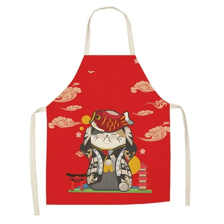 

Bibs Cotton Cleaning Cooking Apron Cat Kitchen Pinafore 7