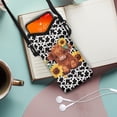 thumbnail image 2 of SEANATIVE Women Men Small Crossbody Purses Cellphone Pouch Case for Travel Phone Carrier Case Bag with Adjustable Shoulder Strap Fits Most Phones, 8 x 4 inch, Highland Calf Cow Print Sunflower, 2 of 7