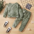thumbnail image 6 of Toddler Baby Boys Clothes Baby Boys 2PCS Outfits 18-24 Months Boys Tie-dyed Long Sleeve Round Neckline Tops Pants Set Green, 6 of 8