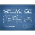 thumbnail image 2 of Rogan, Mark 14x12 Black Ornate Wood Framed with Double Matting Museum Art Print Titled - Jaguar C-Type-Blue, 2 of 4