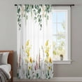 thumbnail image 4 of Eucalyptus Leaves Sheer Curtains 45 Inches Long, Spring Country Botanical Flowers Floral Light Filering Curtains, Breathable Simi Curtain Privacy Drapes for Kitchen Bathroom Small Window Treatment, 4 of 9