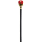 Star Power Halloween Royal King Scepter Costume Staff, Red Gold, 17.5"