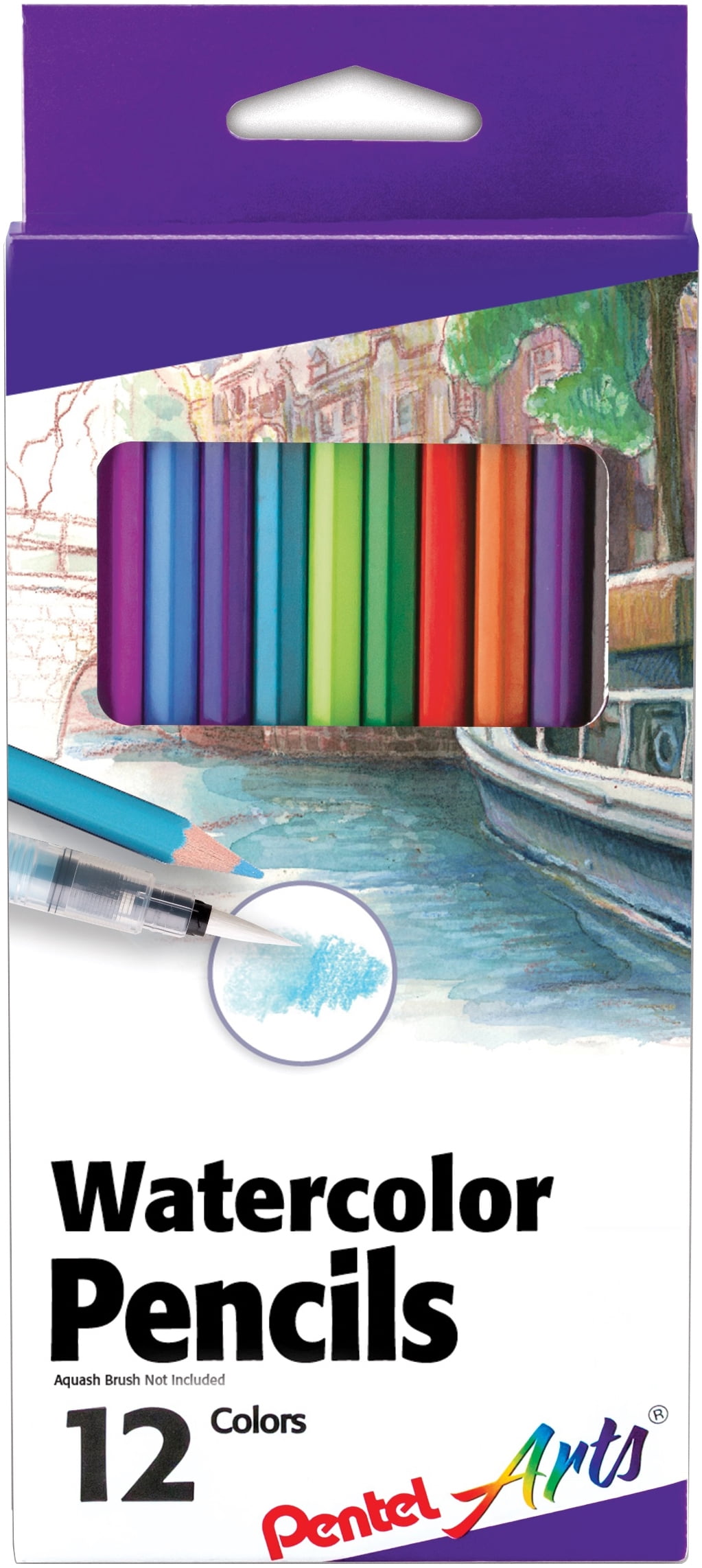 Pentel Arts Watercolor Pencils 12/Pkg-Assorted Colors