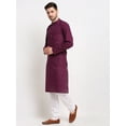 thumbnail image 2 of Ethnic Wear Indian Men's Chikan Kurta Pajama Cotton (Purple, L), 2 of 6