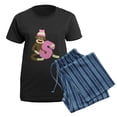 thumbnail image 5 of CafePress - Sock Monkey Monogram Girl S Women's Dark Pajamas - Women's Short Sleeve Print T-Shirt and Pants Dark Cotton Pajama Set, 5 of 7
