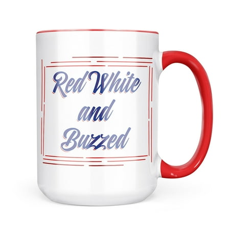 

Christmas Cookie Tin Red White and Buzzed Fourth of July Cool Script Mug gift for Coffee Tea lovers