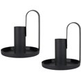 thumbnail image 1 of Portavelas, Portavelas Portavelas Chamberstick, Negro Fason ZJWJ486, 1 of 6