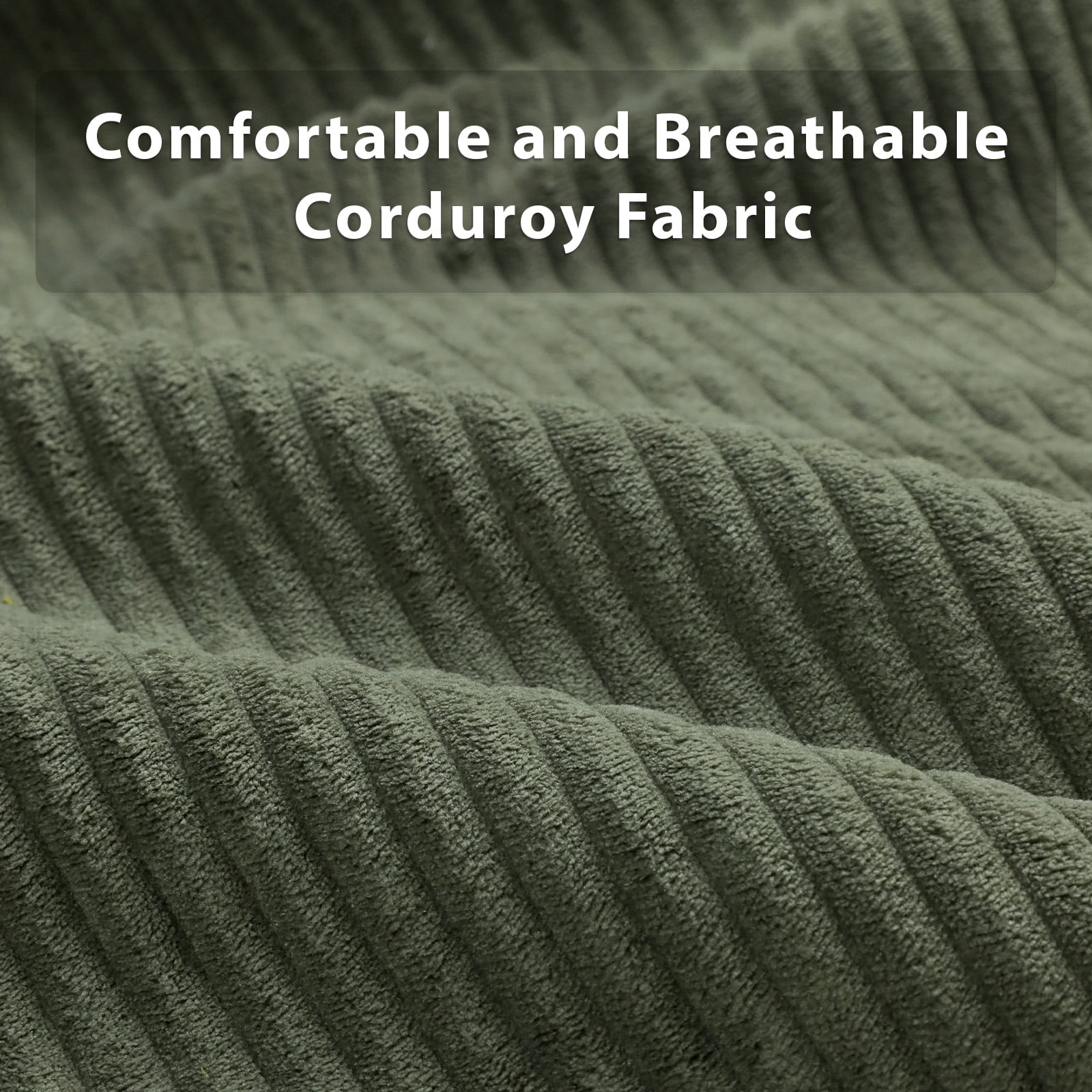 NYBOPAVIS 69" Futon Convertible Sofa Bed, Corduroy Loveseat Sofa Couch for Small Space Green
