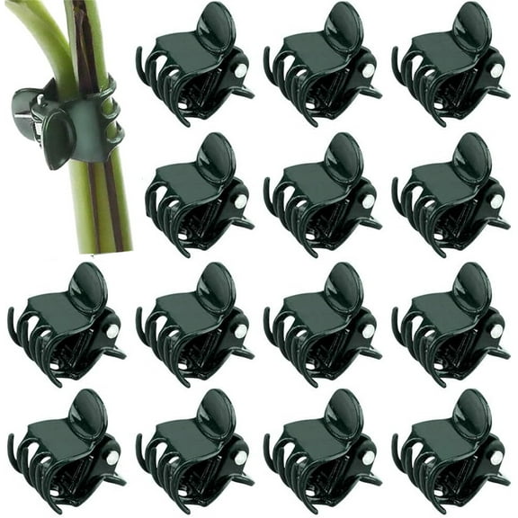 Plant Orchid Clips,Happon 100 Pcs Plant Clips,Green Plant Orchid Support Clips,Garden Orchid Clip,Flower Vine Clips for Supporting Stems Vines Stalks Grow Upright