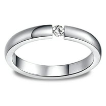 Wedding Band Ring for Women or Men Stainless Steel Crystal Ginger Lyne Collection