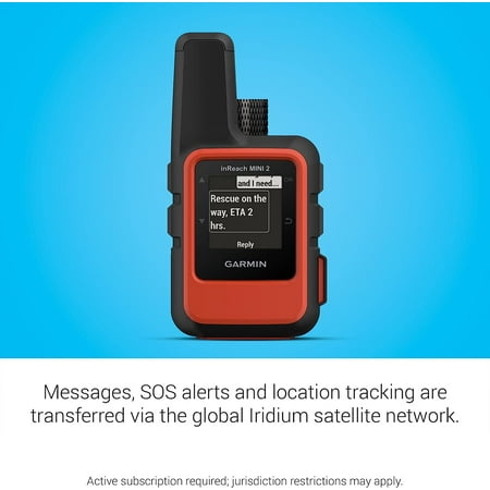 Garmin - inReach Mini 2 Compact Satellite Communicator 1.3" GPS with Built-In Bluetooth - Flame Red