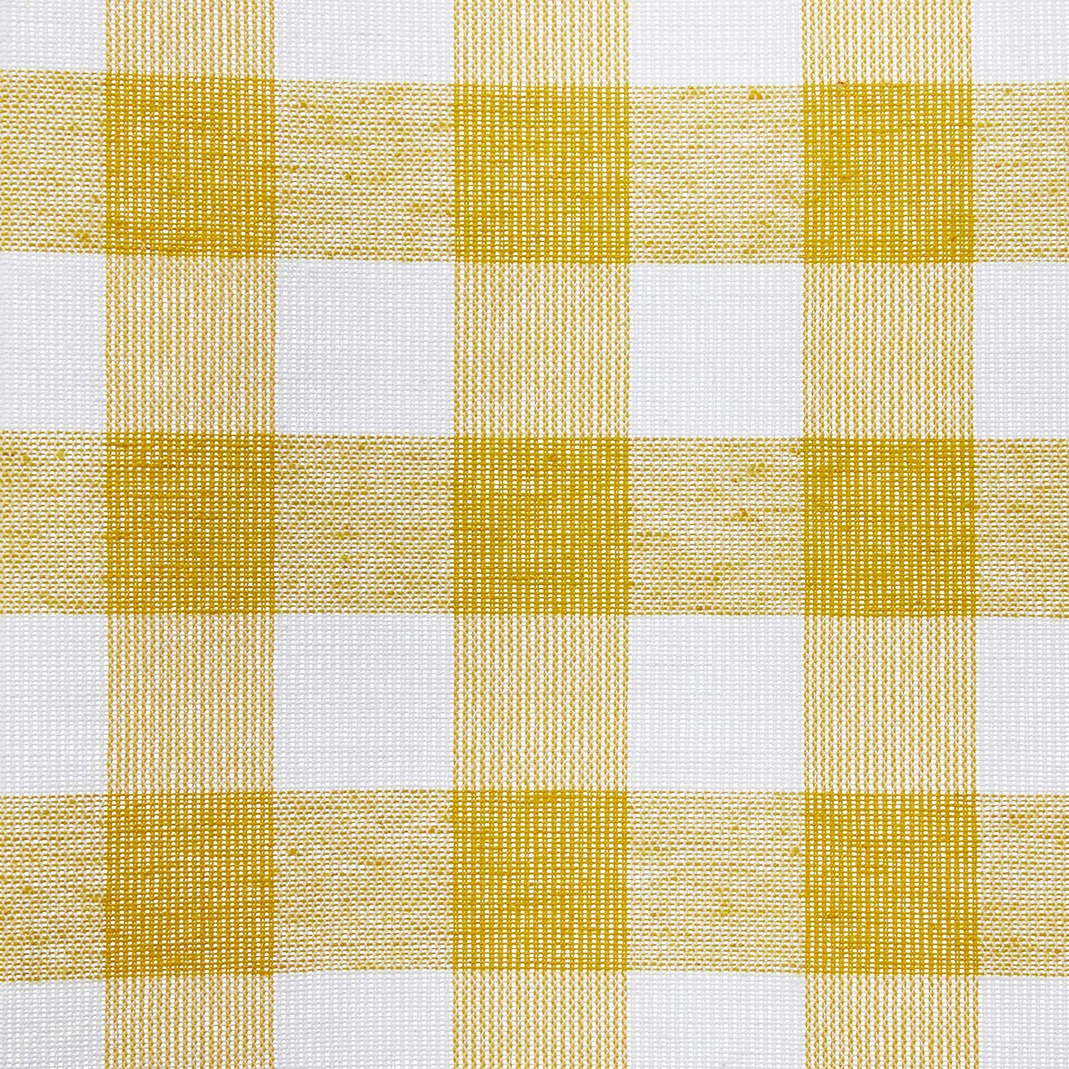 Woven Trends Farmhouse Curtains, Buffalo Plaid Drapes, Classic Country Plaid Gingham Checkered Design, Farmhouse Decor, Window Curtain Treatments 42" x 63" Single Panel, Yellow