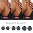 thumbnail image 4 of Suplight 925 Stelring Silver Simulated Diamond Black Cubic Zirconia Stud Earrings for Women Men 7mm, 4 of 10