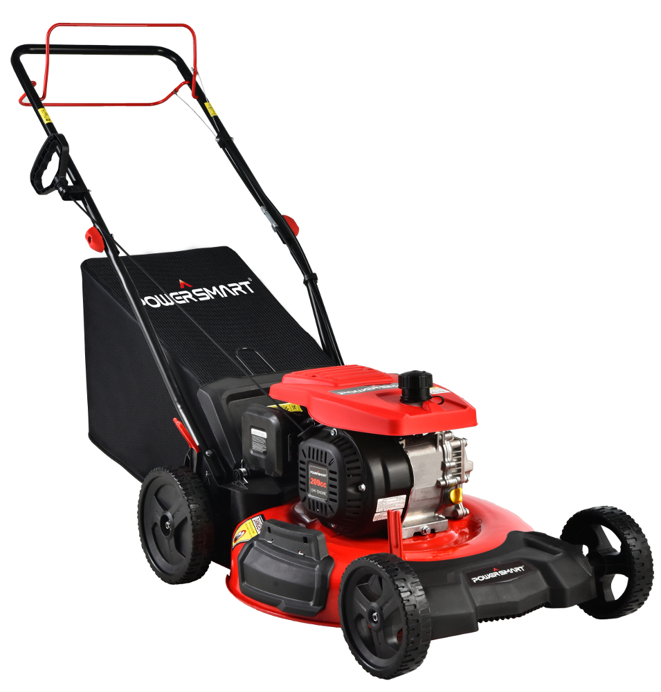 PowerSmart 209CC engine 21" 3-in-1 Gas Self Propelled Lawn Mower DB2194SH with 8" Rear Wheel, rear Bag, Side Discharge and Mulching - image 2 of 6