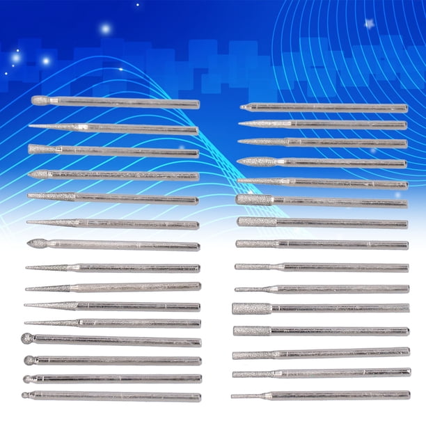 Broca Para Amoladora, Esmeril De 45 Mm De Longitud, Varias Formas, Cabezal De Molienda, Alta Resistencia, Amplia Compatibilidad, 30 Piezas Plateadas Para Tallar