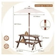 thumbnail image 6 of Kids Picnic Table with Umbrella, Wooden Table & Bench Set for Outdoor Play, Toddler Activity Table for Backyard, Patio, Garden, Ages 3-8, Foldable, 6 of 9