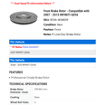 thumbnail image 2 of Front Brake Rotor - Compatible with 2007 - 2013 INFINITI QX56 2008 2009 2010 2011 2012, 2 of 2