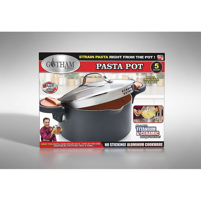 Gotham Steel Pasta pot Ceramic Nonstick with Twist and Lock