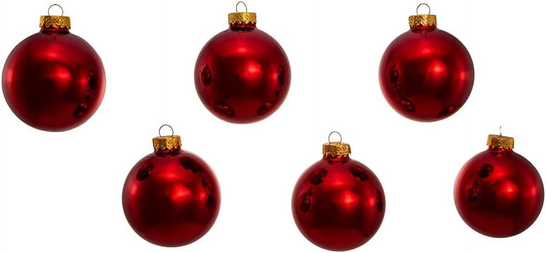 6-Pack 65mm Shiny Red Glass Ball Ornaments – Kurt Adler Christmas Decoration