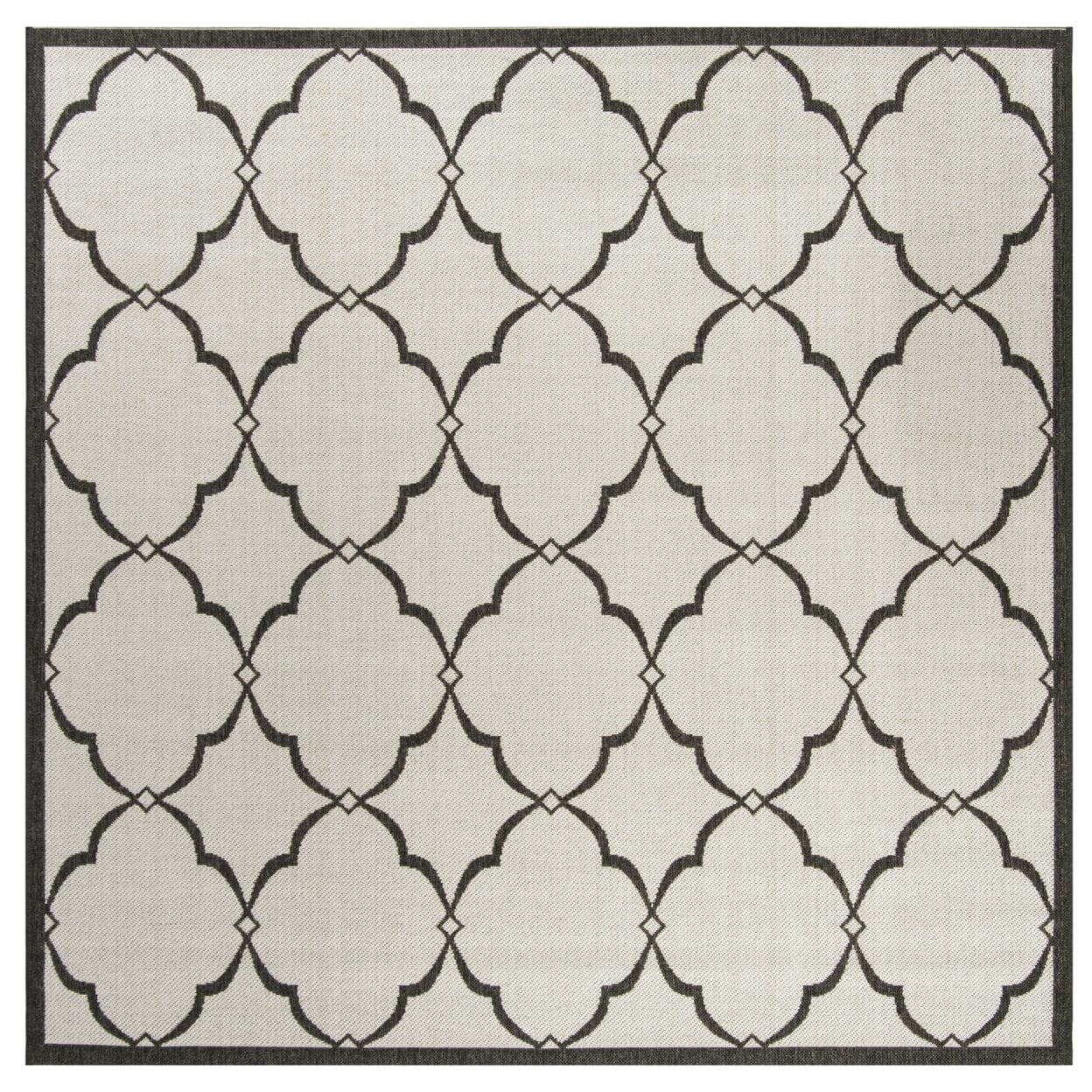SAFAVIEH Beach House Sharla Geometric Indoor/Outdoor Area Rug, Light Grey/Charcoal, 8' x 8' Square