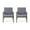 Gray Finish/ Dark Gray, variant on Sasha Modern Acacia Wood Club Chairs with Water-Resistant Cushions Brown Patina/Cream (Set of 2)