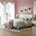 thumbnail image 3 of Pemberly Row Full Tufted Button Performance Velvet Platform Bed in Ivory, 3 of 5