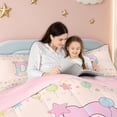 thumbnail image 4 of meiyoeat Pastel Balloon Letter D Print Twin Comforter Sets for Boys Girls, Birthday Party Bedding Set, Pink Reversible, 2-Piece, 1 Comforter and 1 Pillowcase, 4 of 6