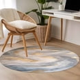 thumbnail image 5 of Yellow Grey Ombre Large Area Rugs for Bedroom Living Room, Soft Non Slip Carpet Bedside Rug, Modern Marble Ink Painting Abstract Round Floor Cover Kitchen Accent Rug 3.3' for Dining Room/Office, 5 of 9