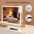 thumbnail image 2 of LED Makeup Mirror with Lights, Vanity Mirror with 3-Color Dimmable Lighting & Smart Touch Control, Tabletop Lighted Mirror with Memory Function, HD Tempered Glass for Bedroom and Dressing Room, 2 of 9