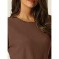 thumbnail image 4 of DARING DIVA Women's Short Sleeve Solid Color Pullover Pajama Set XL Coffee, 4 of 6