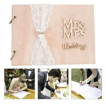 Masteelf Multi Color Wooden Guest Book for Wedding Reception with 10 Pages to Capture Sweet Memories