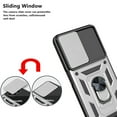 thumbnail image 4 of Rugged Case for Samsung Galaxy A32 5G Shockproof Phone Case with Camera Lens Slide Cover and Ring Holder Kickstand, Support Magnet Car Mount, Military Grade Heavy Duty Protection Cover, Silver, 4 of 7