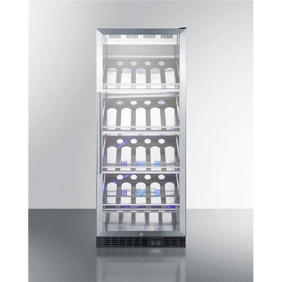 Commercially listed champagne cellar with SS interior and self-closing door