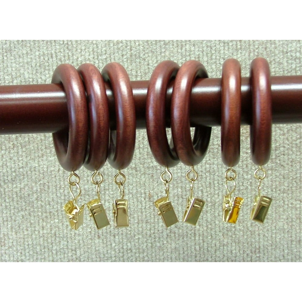 Dark wood curtain rings