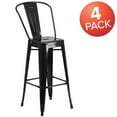 thumbnail image 3 of Flash Furniture Commercial Grade 4 Pack 30" High Black Metal Indoor-Outdoor Barstool with Removable Back, 3 of 14