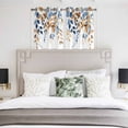 thumbnail image 4 of Orange Blue Botanical Kitchen Curtains Short 45 Inch Length, Weeping Fall Eucalyptus Leaves Grommet Top Bedroom Living Room Curtains, Light Filtering Cafe Curtain Drapes 2 Panels Set 84''x45'', 4 of 9