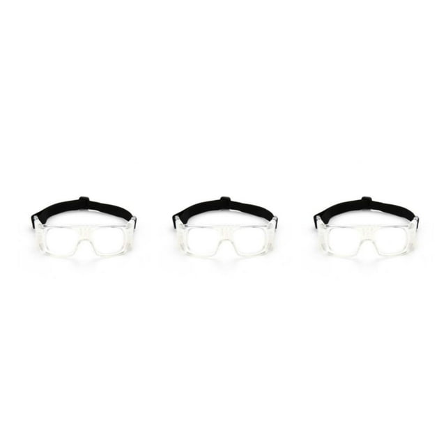 kurtrusly Lunettes de Protection Réutilisables Anti-Buée Portables pour Hommes Monture PC Sangle Élastique Réglable Équipement Sportif Transparent 3Ensemble