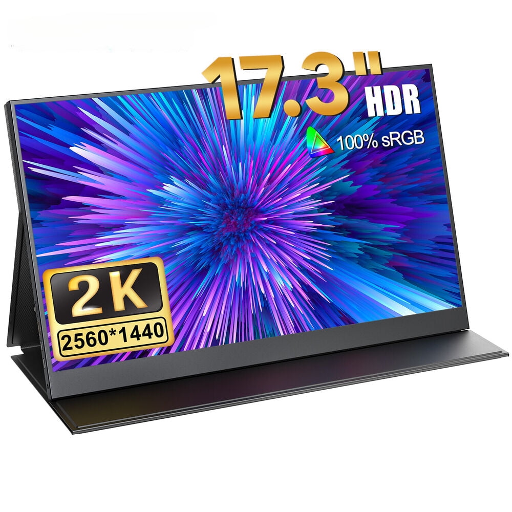 2K Portable Monitor 1080P HDR QHDUltrathin 17.3" Gaming Monitors For
