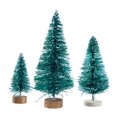 thumbnail image 1 of 32 árboles de Navidad en miniatura de sisal esmerilado, pinos nevados y árboles de cepillo de botella con bases de madera., 1 of 7