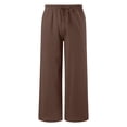 thumbnail image 6 of Tween Girls Trendy Clothes Dressy Teen Girls Cotton Linen Wide Leg Pants Summer Palazzo Pants Petite Drawstring Casual Lightweight Flowy Long Trousers, 6 of 6