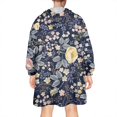 thumbnail image 2 of Wearable Oversized Blanket,Pioneer Flower Floral Print Pattern Wearable Blanket Hoodie for Adults,Cozy Hooded Blankets with Super Pockets,Super Warm Fuzzy Pullover for Women & Men, 2 of 6