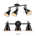 thumbnail image 2 of 3-Light Semi-Flush Mount Ceiling Track Lighting Adjustable Round Spotlight in Matte Black, 2 of 9