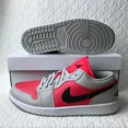 thumbnail image 4 of Ni - ke Ni - ke Air Jordan 1 Low Shoes Women’s SZ 12 Light Iron Ore Siren Red DC0774-060, 4 of 5