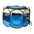 thumbnail image 2 of Corralito portátil plegable para mascotas, de malla transpirable, jaula superior ligera con cremallera para gatos, conejos, animales pequeños, Azul S Colco Parque infantil plegable, 2 of 7