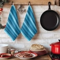 thumbnail image 6 of Turquoise Teal Ombre Kitchen Towels Set of 1, Farmhouse Modern Abstract Striped Absorbent Dish Towels for Kitchen, Microfiber Hand Towel, Quick Drying Tea Towel for Cleaning Decorative Dishcloths, 6 of 7