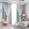 thumbnail image 6 of Dcenta Star Curtains Stars Blackout Curtains for Kids Girls Bedroom Living Room Colorful Double Layer Star Window Curtains, 1 Panel, 6 of 10