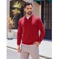 thumbnail image 3 of COOFANDY Long Sleeve Polo Shirts for Men Knit Polo Sweater Lightweight Ribbed Pullover Sweater, 3 of 6